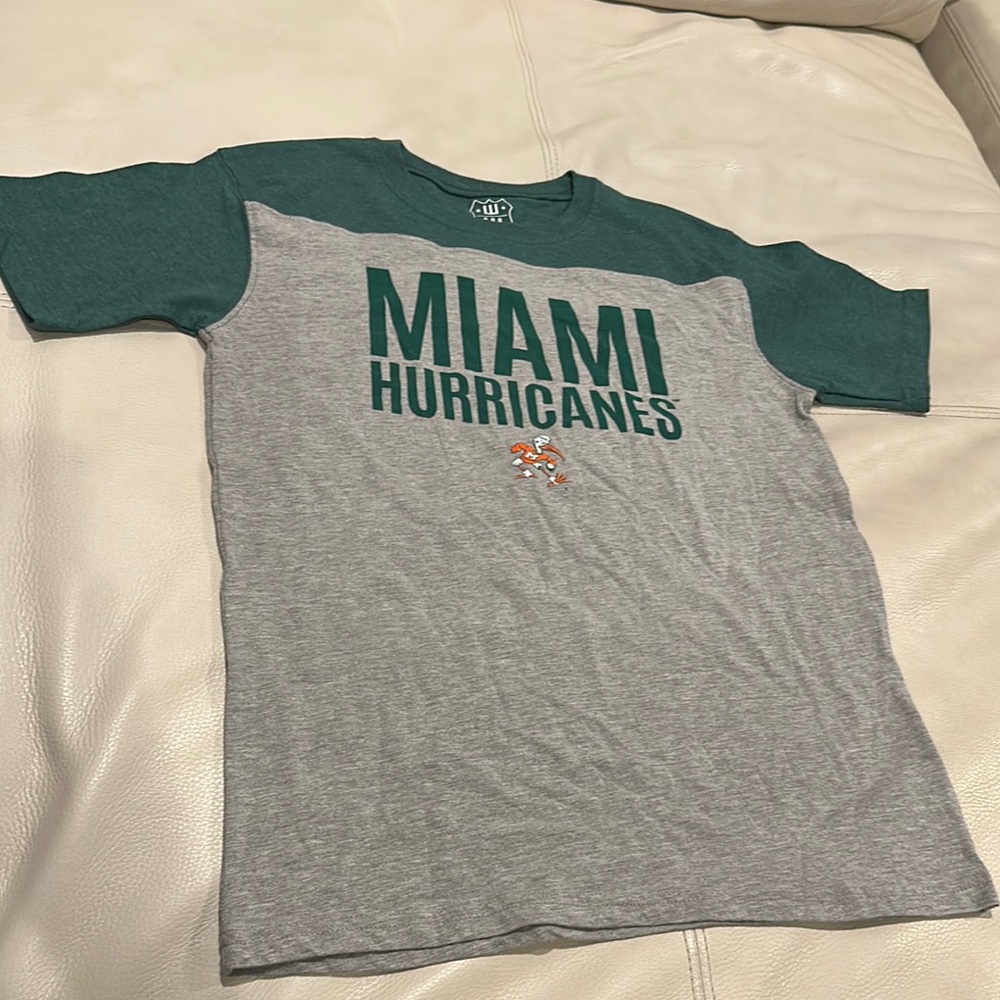 Kids Miami Hurricanes Tee - Gray & Green